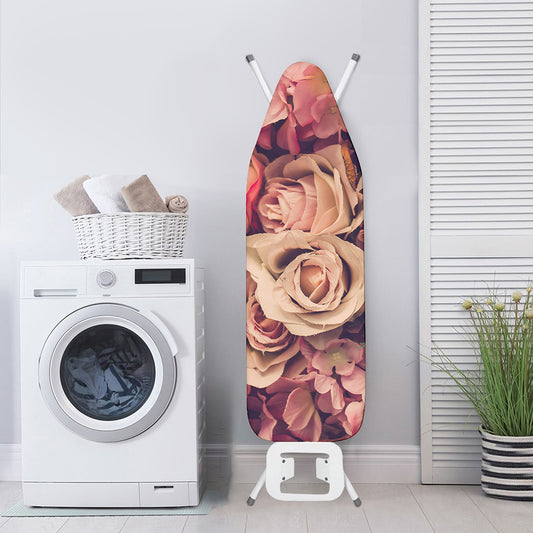 Retro Pink Roses Floral Print Ironing Board Cover