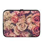 Retro Pink Roses Floral Print Laptop Sleeve