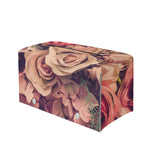 Retro Pink Roses Floral Print Leather Tissue Box Cover