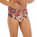 Retro Pink Roses Floral Print Men's Briefs