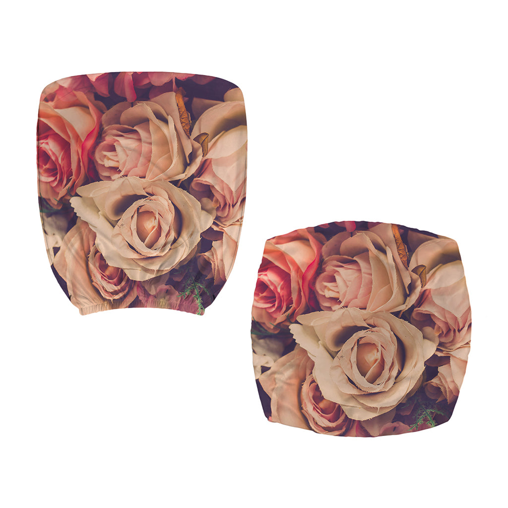 Retro Pink Roses Floral Print Office Chair Cover