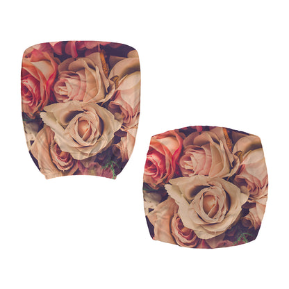 Retro Pink Roses Floral Print Office Chair Cover