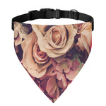 Retro Pink Roses Floral Print Over The Collar Dog Bandana