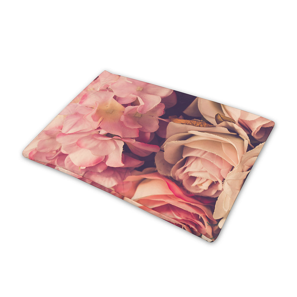 Retro Pink Roses Floral Print Pet Cooling Mat Cover