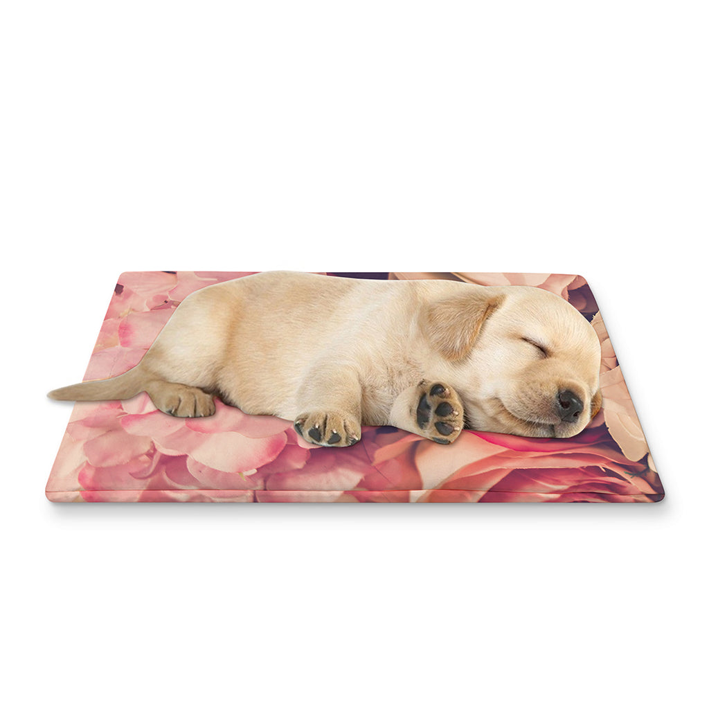 Retro Pink Roses Floral Print Pet Cooling Mat Cover