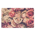 Retro Pink Roses Floral Print Polyester Doormat