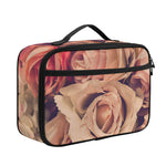 Retro Pink Roses Floral Print Portable Lunch Bag