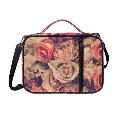 Retro Pink Roses Floral Print Shoulder Strap Bible Bag