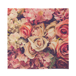 Retro Pink Roses Floral Print Silk Bandana