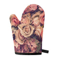 Retro Pink Roses Floral Print Single Oven Mitt