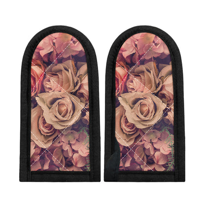 Retro Pink Roses Floral Print Skillet Handle Cover