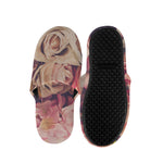 Retro Pink Roses Floral Print Slippers