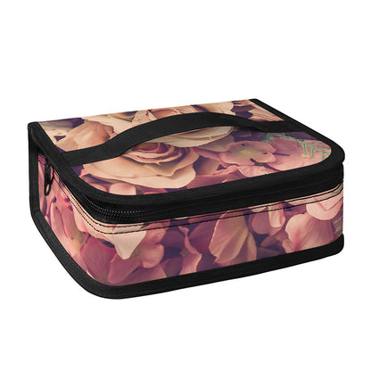 Retro Pink Roses Floral Print Small Lunch Bag