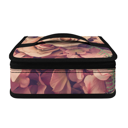 Retro Pink Roses Floral Print Small Lunch Bag