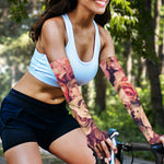 Retro Pink Roses Floral Print Sun Protection Arm Sleeves