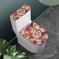 Retro Pink Roses Floral Print Toilet Lid And Tank Cover Set