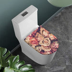 Retro Pink Roses Floral Print Toilet Lid Cover