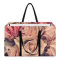 Retro Pink Roses Floral Print Utility Tote Bag