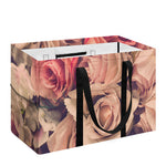 Retro Pink Roses Floral Print Utility Tote Bag