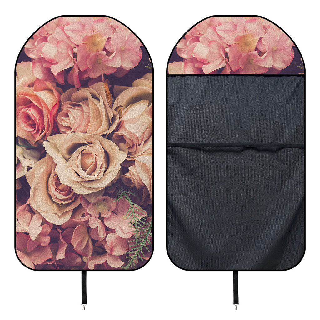 Retro Pink Roses Floral Print Waterproof Car Seat Cover