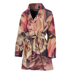 Retro Pink Roses Floral Print Women's Bathrobe