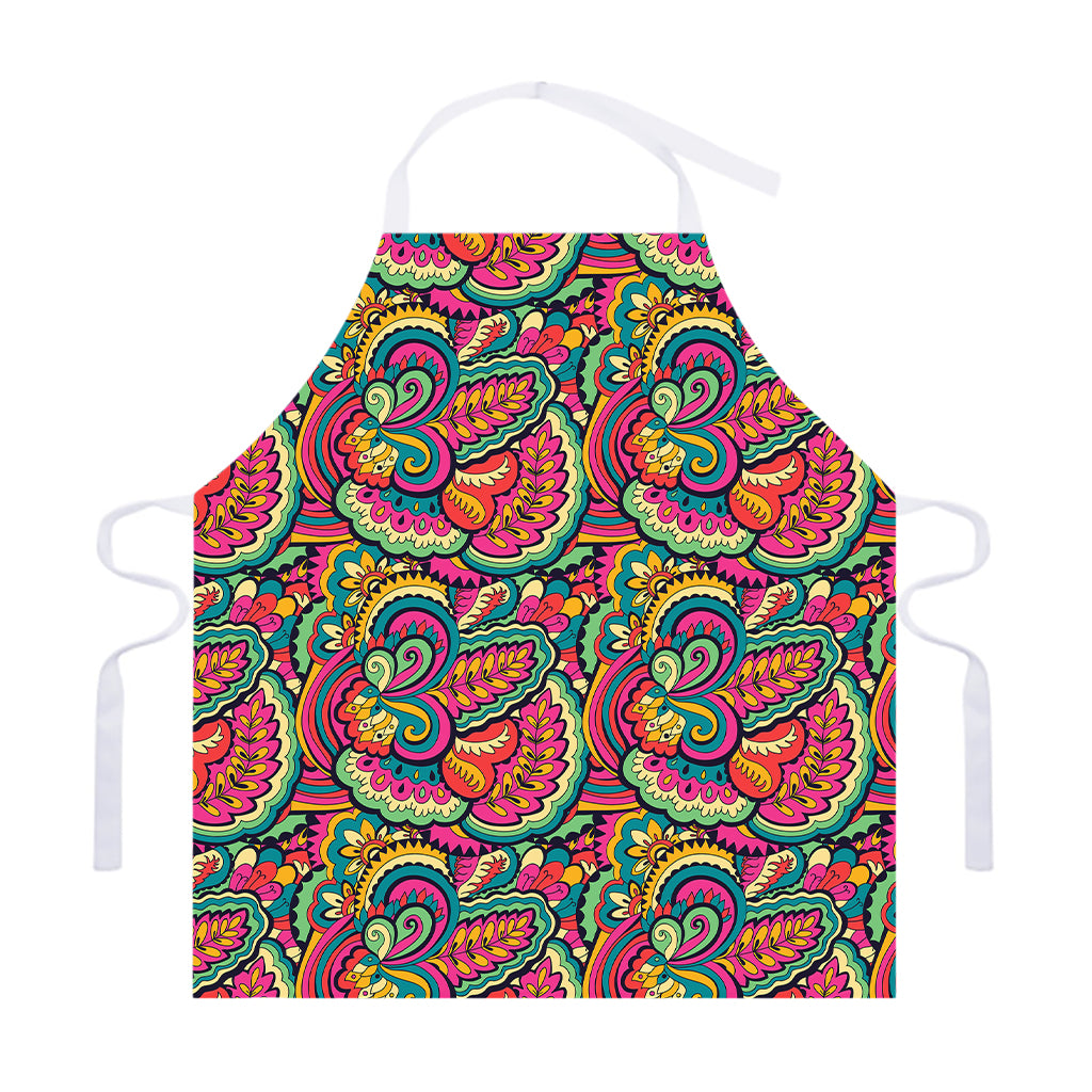 Retro Psychedelic Hippie Pattern Print Adjustable Apron