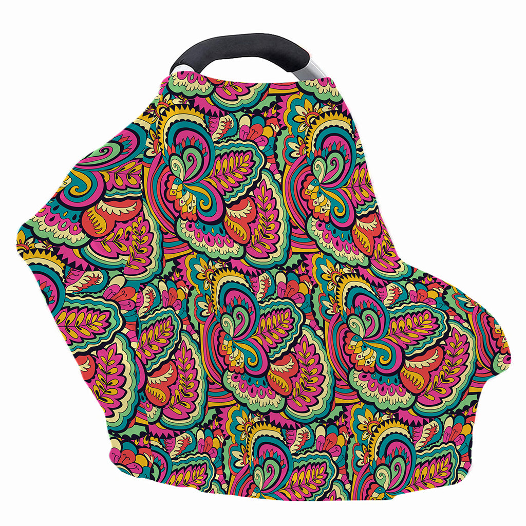Retro Psychedelic Hippie Pattern Print Baby Seat Cover