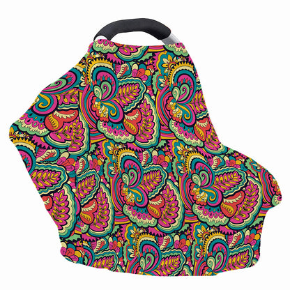 Retro Psychedelic Hippie Pattern Print Baby Seat Cover