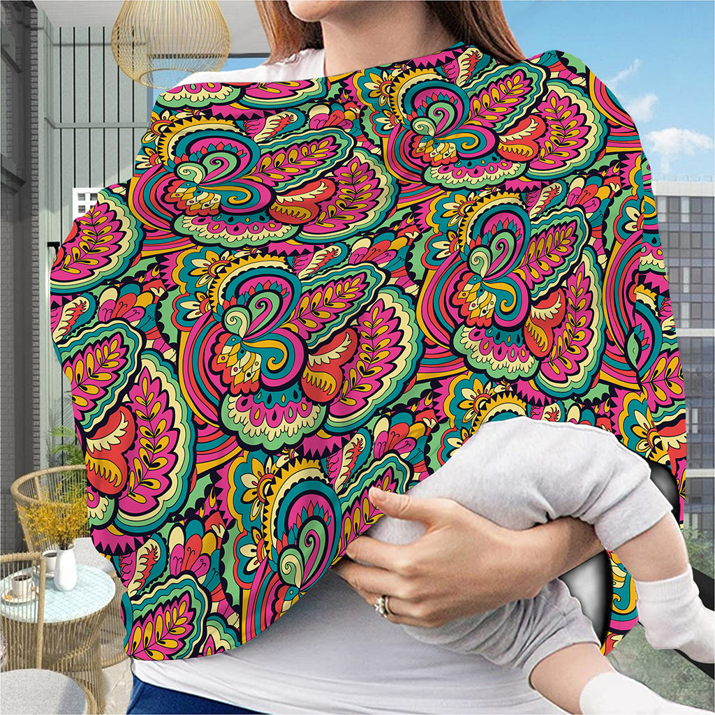 Retro Psychedelic Hippie Pattern Print Baby Seat Cover