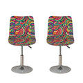 Retro Psychedelic Hippie Pattern Print Bar Stool Covers