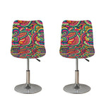 Retro Psychedelic Hippie Pattern Print Bar Stool Covers