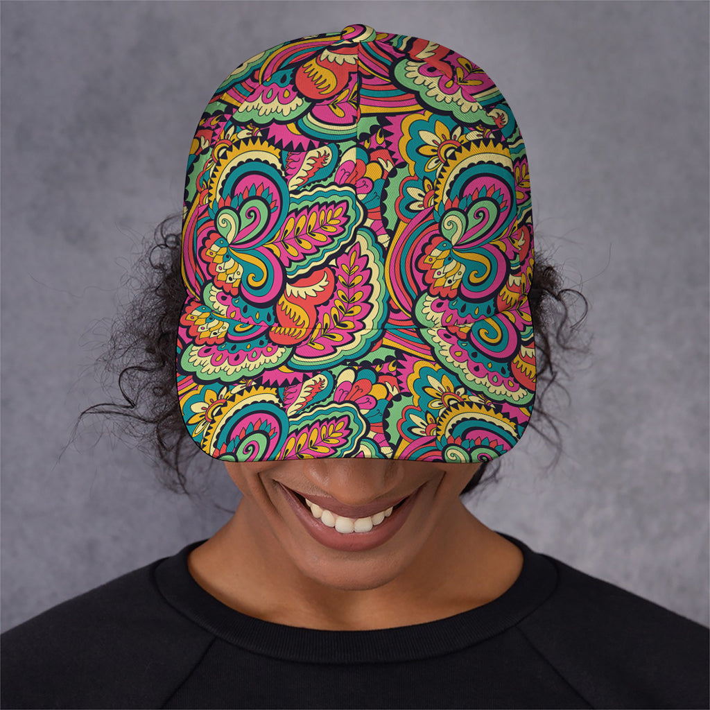 Retro Psychedelic Hippie Pattern Print Baseball Cap