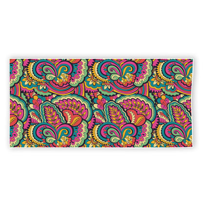 Retro Psychedelic Hippie Pattern Print Beach Towel