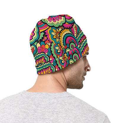 Retro Psychedelic Hippie Pattern Print Beanie