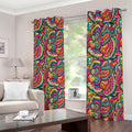 Retro Psychedelic Hippie Pattern Print Dimout Grommet Curtains