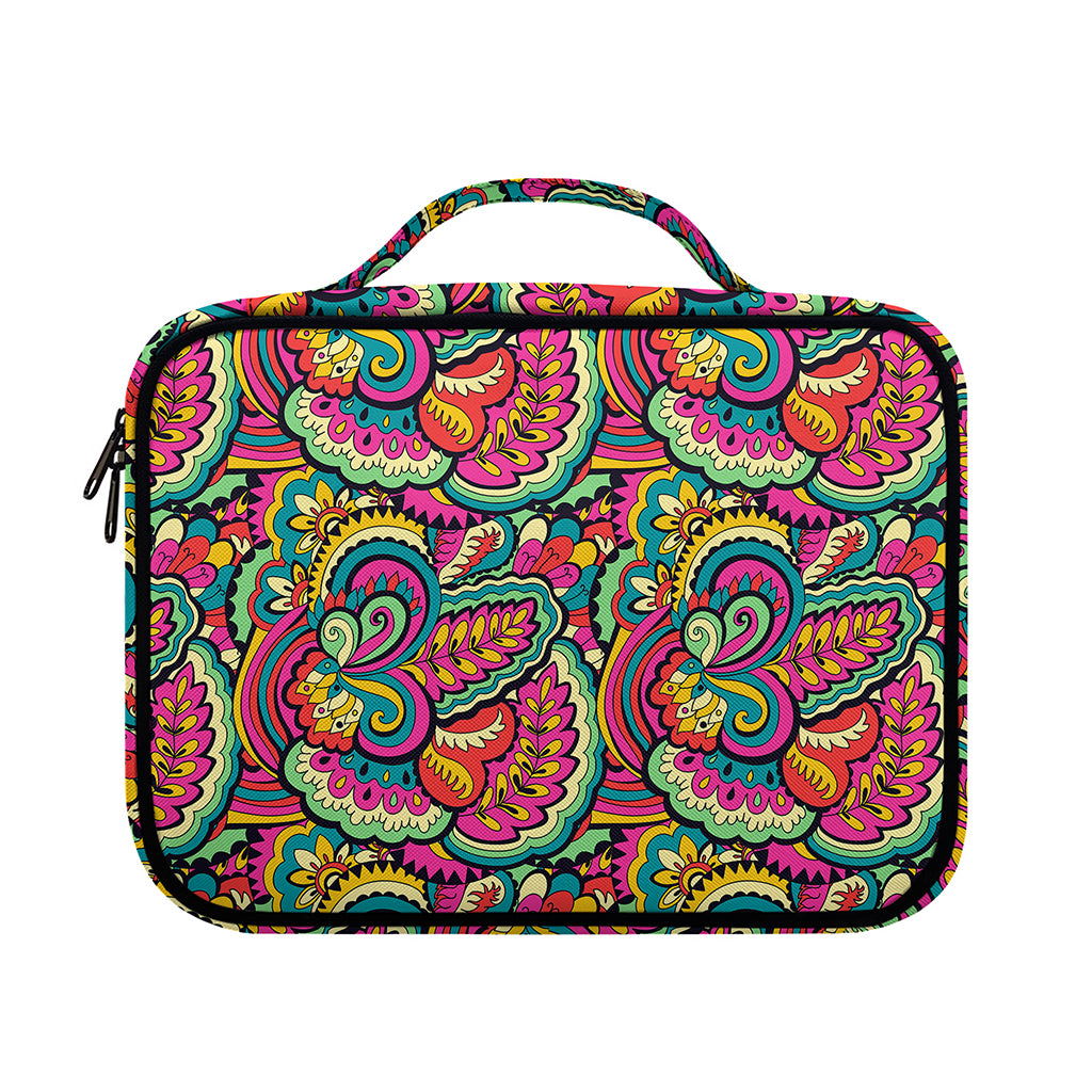 Retro Psychedelic Hippie Pattern Print Briefcase Bible Bag