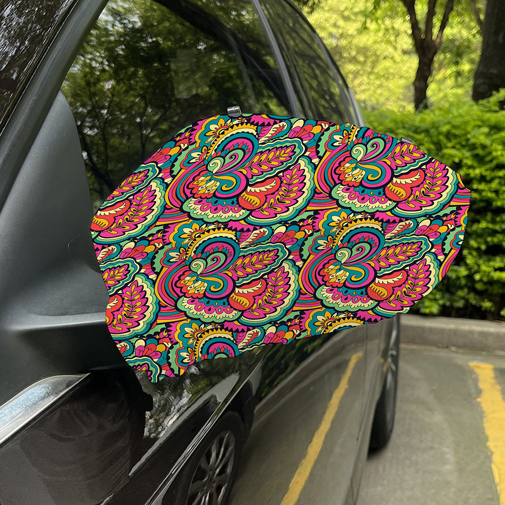 Retro Psychedelic Hippie Pattern Print Car Side Mirror Covers