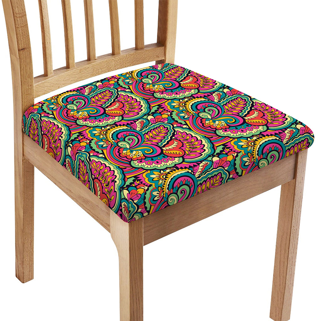 Retro Psychedelic Hippie Pattern Print Chair Cushion Cover