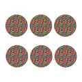 Retro Psychedelic Hippie Pattern Print Coaster Set