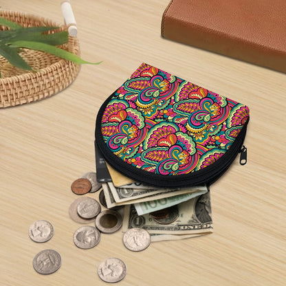 Retro Psychedelic Hippie Pattern Print Coin Purse