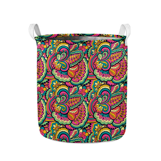 Retro Psychedelic Hippie Pattern Print Collapsible Laundry Basket