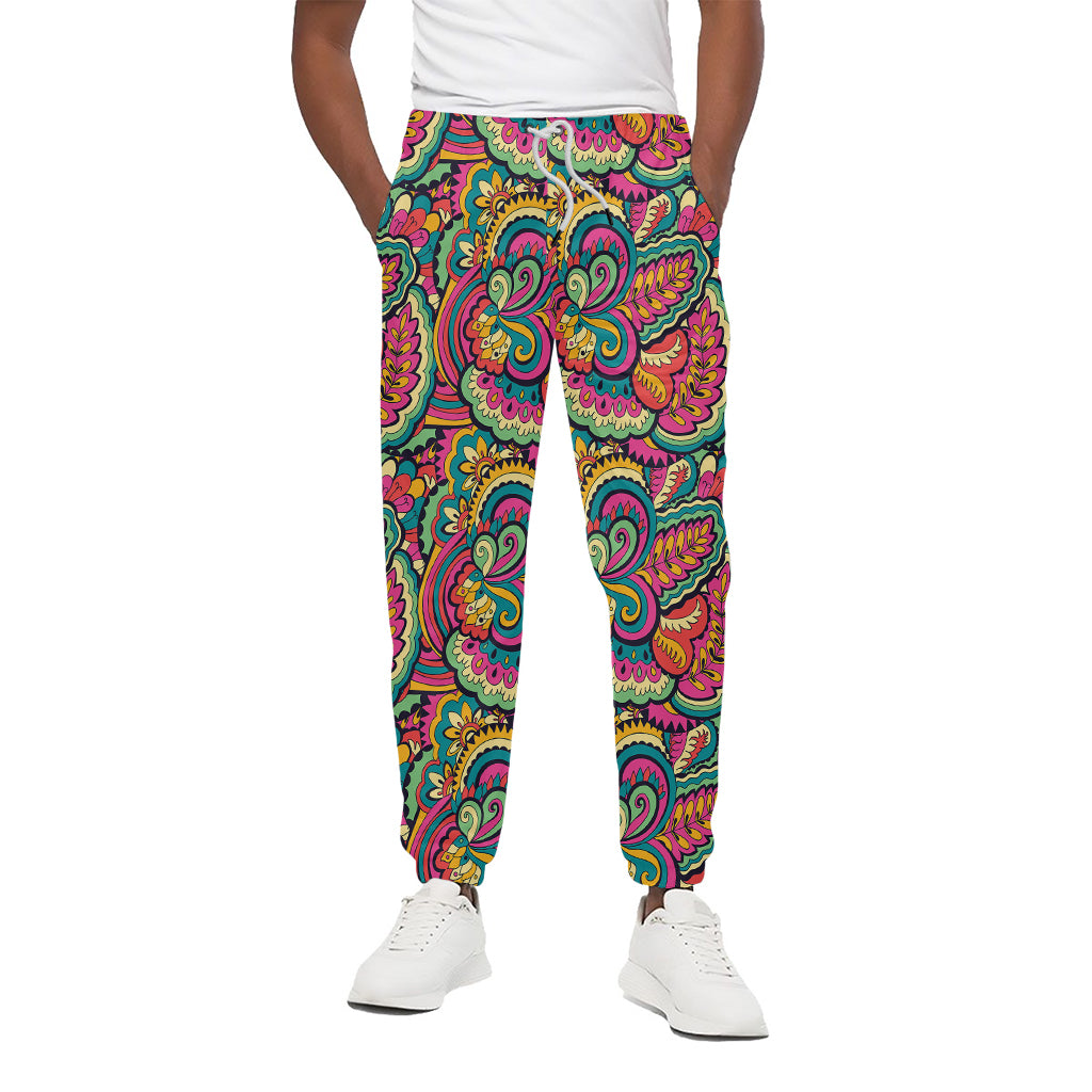 Retro Psychedelic Hippie Pattern Print Cotton Pants