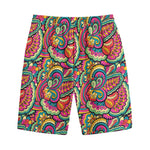 Retro Psychedelic Hippie Pattern Print Cotton Shorts