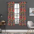 Retro Psychedelic Hippie Pattern Print Grommet Curtain Panels
