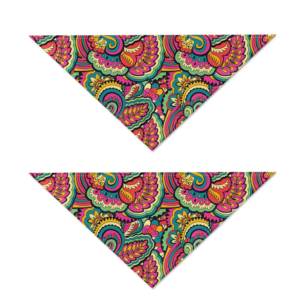 Retro Psychedelic Hippie Pattern Print Dog Bandana