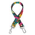 Retro Psychedelic Hippie Pattern Print Dog Seat Belt
