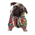 Retro Psychedelic Hippie Pattern Print Dog Zip Up Hoodie