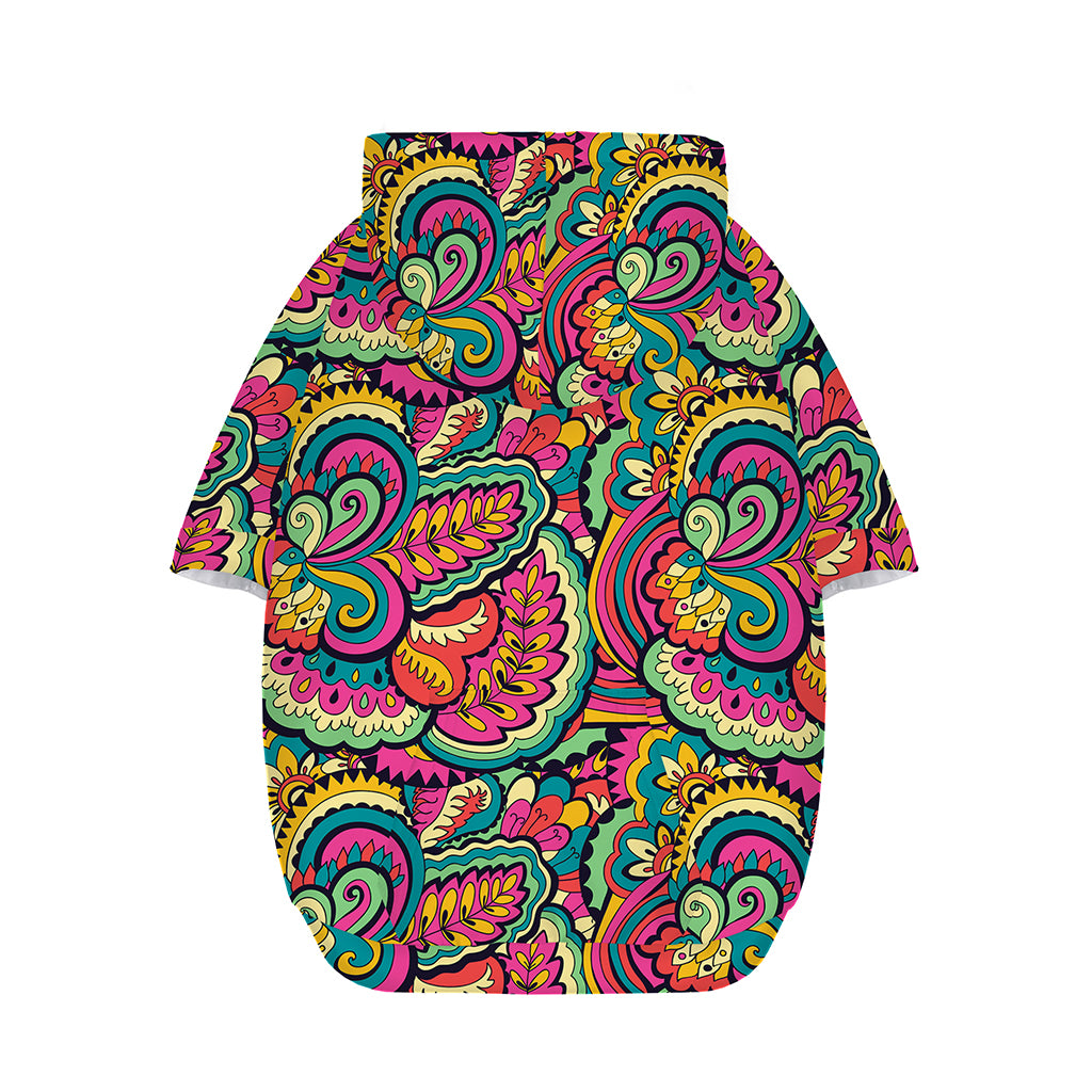 Retro Psychedelic Hippie Pattern Print Dog Zip Up Hoodie
