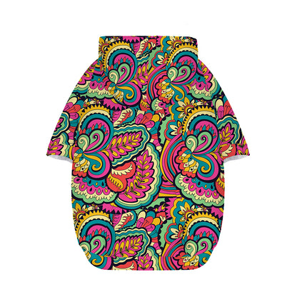 Retro Psychedelic Hippie Pattern Print Dog Zip Up Hoodie