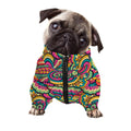 Retro Psychedelic Hippie Pattern Print Dog Zip Up Jacket